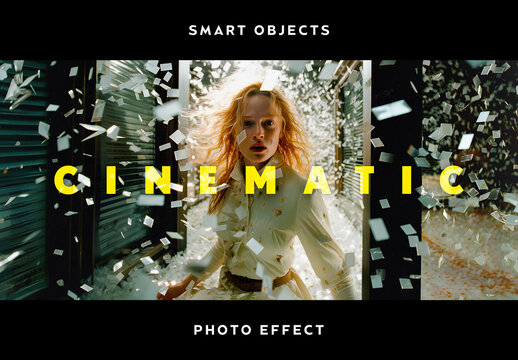 Cinematic Colors Photo Effect Mockup With Generative AI Preview