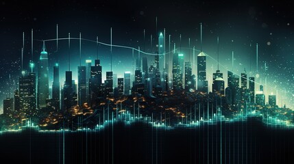 a digital cityscape of a city at night