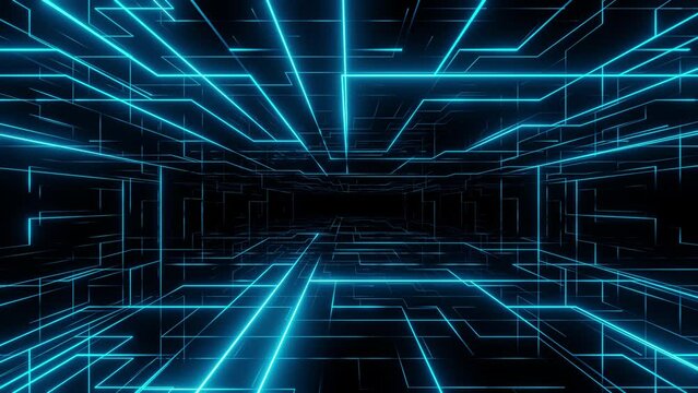 Abstract digital line futuristic background, line sweep light glowing, camera moving forward animation. looped