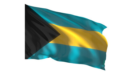 Bahamas national flag on white background.