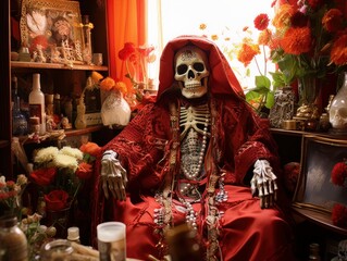 Santa Muerte is the deity of death. The day of the Dead AI