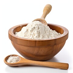 Flour in Wooden Bowl w Scoop