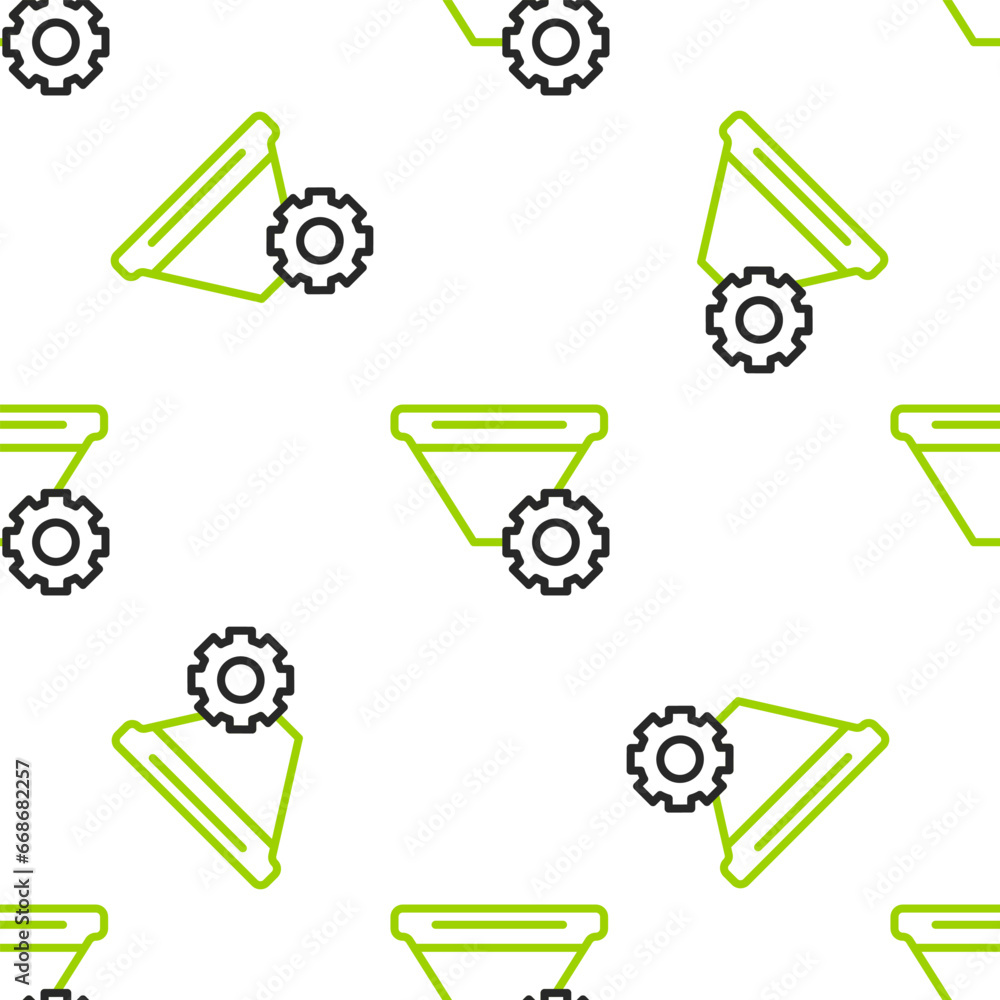 Poster line filter setting icon isolated seamless pattern on white background. vector