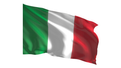 Italy national flag on white background.