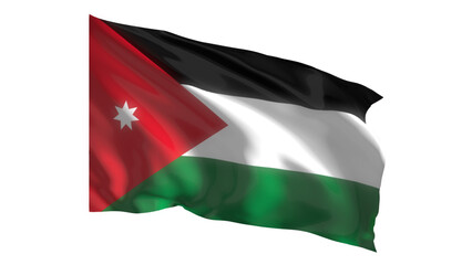 Jordan national flag on white background.