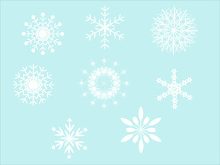 set of snowflakes