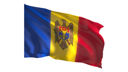 Moldova national flag on white background.