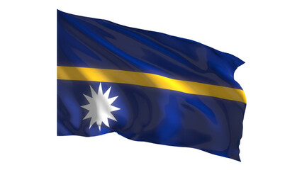 Nauru national flag on white background.