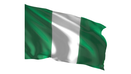 Nigeria national flag on white background.