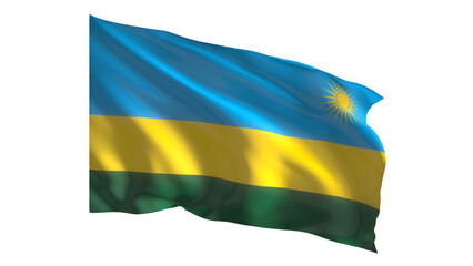 Rwanda national flag on white background.