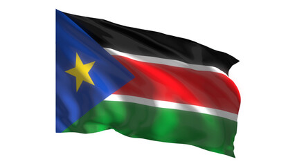South Sudan national flag on white background.