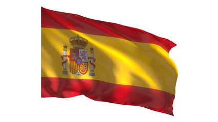 Spain national flag on white background.