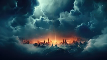 Fotobehang Deep space, Nebula, clouds of gas, stars. © visoot