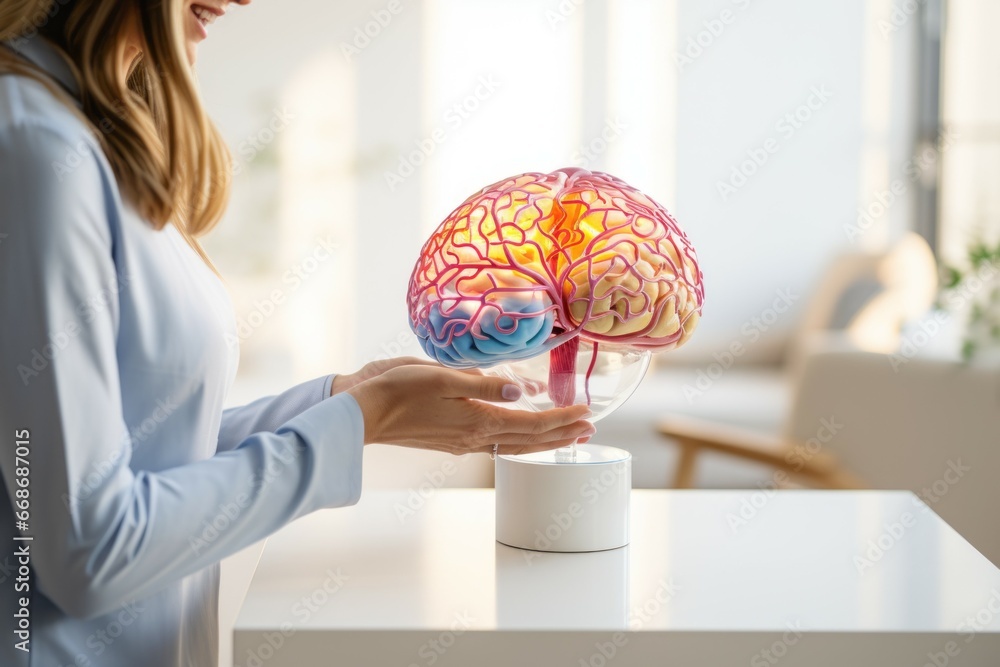 Poster abstract brain. background with selective focus and copy space