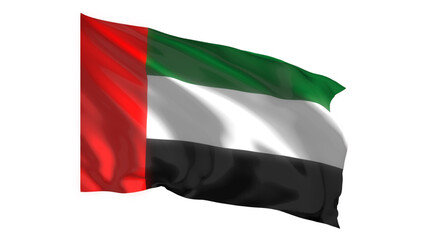 United Arab Emirates national flag on white background.