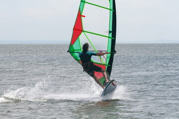 Windsurfing in the Azov Sea, Russia.