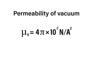 Fototapeta na wymiar Permeability of vacuum on the white background. Education. Science. Important Physics Formula. Vector illustration.