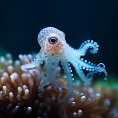 baby octopus on coral reef