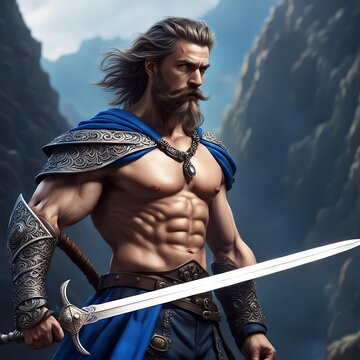 A warrior with sword or a king with sword.