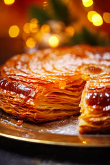Delicious Traditional Galette des Rois Close-Up