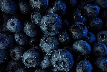 Extreme macro blueberries background. Fresh ripe summer organic berries harvest.