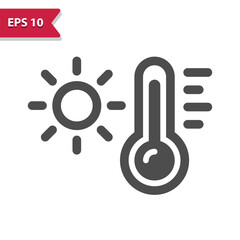 Thermometer Icon. Temperature, Weather, Heat, Sun, Summer, Day