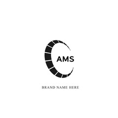 AMS logo. A M S design. White AMS letter. AMS, A M S letter logo design. Initial letter AMS linked circle uppercase monogram logo.