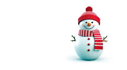 Fototapeta premium 3d snowman isolated on white generative ai