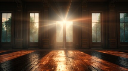 The light shining from an opened door. Generative AI.