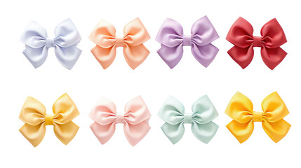 Set of Colorful Ribbon Bow as Decorative Knot 