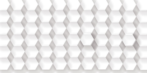Abstract background geometric with hexagons shape.Seamless pattern of hexagons background technology .white paper texture and futuristic Modern Abstract vector illustration. Poster,wallpaper, Landing 