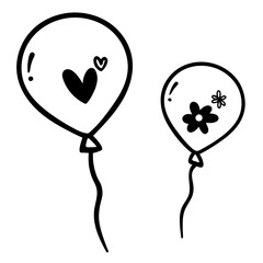 Balloon gas element outline cute