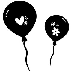 Balloon gas element outline cute