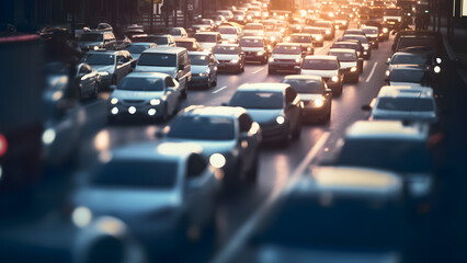 Blurred image, traffic jam high resolution