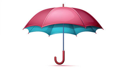 an open pink umbrella in the style