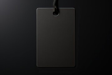 Black friday A black tag hanging on a black wall created with generative AI technology