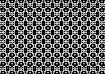 Pattern floral white on black geometric abstract symbol texture backdrop wallpaper publication textile decorating retro vintage classic clothing illustration background rug mosaic tile