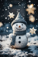 Obraz premium Christmas decoration on wooden background.