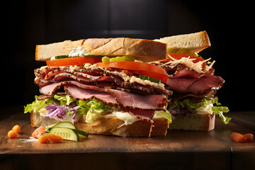 sandwich with ham and cheese