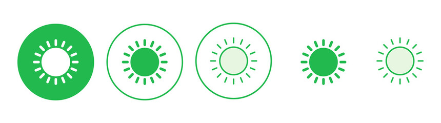 Sun icon set. Brightness Icon vector