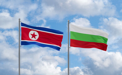 Bulgaria and North Korea flags, country relationship concept
