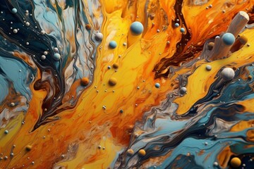 Paint textures, acrylic, fluid oil, alcohol ink. Background. High quality photo. Generated by AI