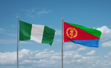 Eritrea and Nigeria flags, country relationship concept
