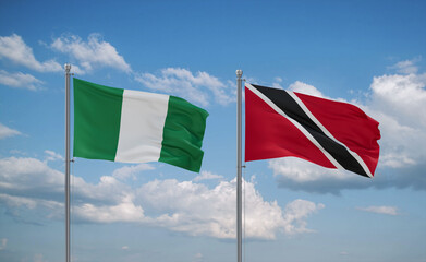 Trinidad and Tobago and Nigeria flags, country relationship concept