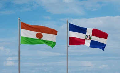 Belgium and Niger flags, country relationship concept