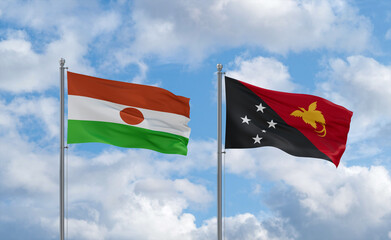 Papua New Guinea and Niger flags, country relationship concept