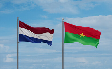 Burkina Faso and Netherlands flags, country relationship concept