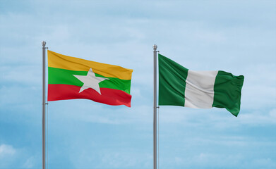 Nigeria national flags, country relationship concept