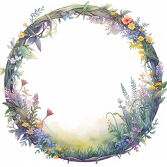 background for greeting card, letter summer, flowers posters, flyers with floral frame, wreath