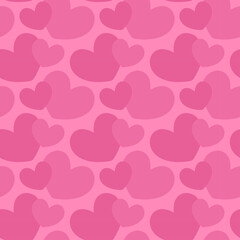 Seamless pink heart pattern on light pink background